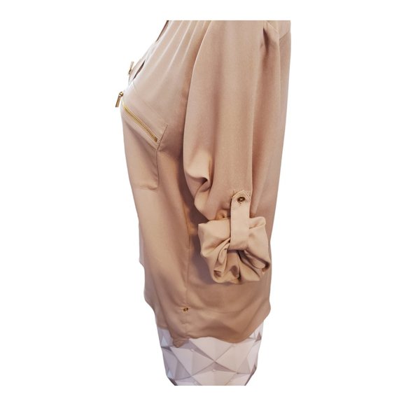 Calvin Klein Blouse with Roll-Up Sleeves - Size Medium - Picture 5 of 11